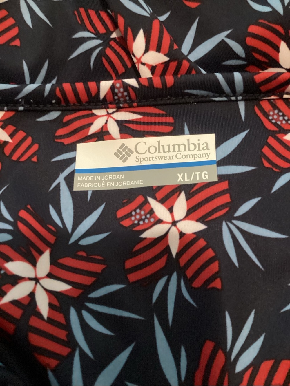 C50. Sleeveless Columbia PFG Floral Midi Dress in Navy with Red & Blue Blooms - Picture 2 of 7